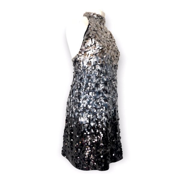 NWT Zara Knit Ombre Sequin Halter Dress size M - Picture 6 of 14